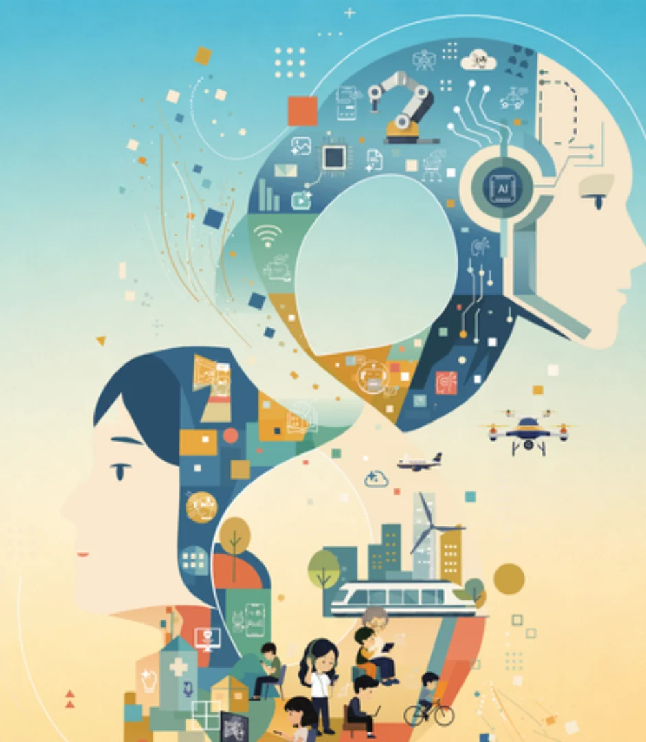 2026 資訊月主視覺：人與 AI 以無限符號循環共創